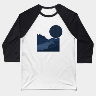 Landscape Vignette: Deep Blue Valley Scene Baseball T-Shirt